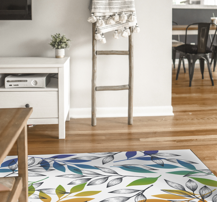 Botanical Patterns floral vinyl rug - TenStickers