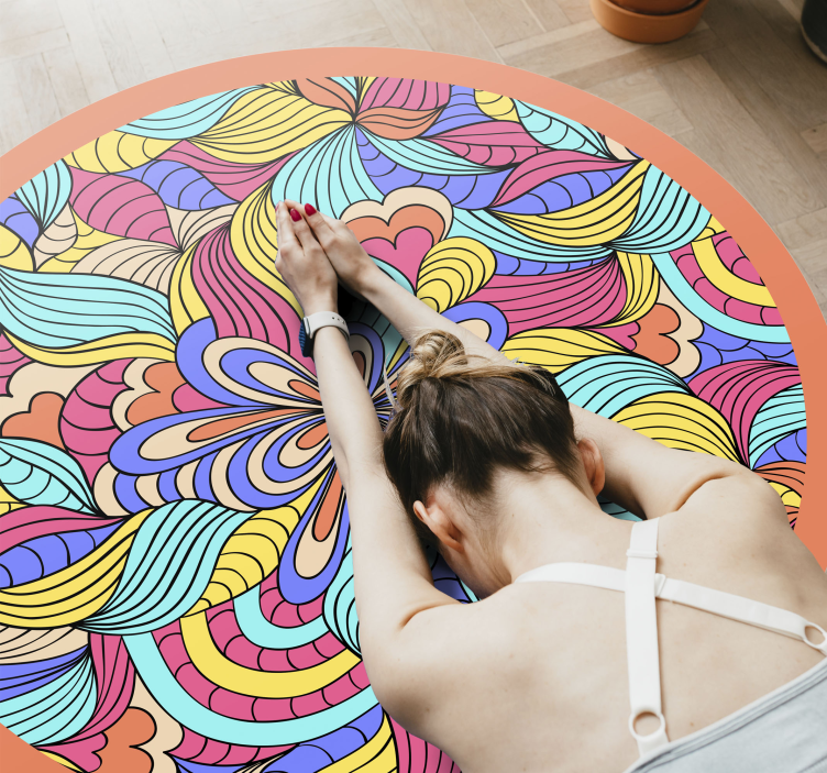 Botanical Vortex floral vinyl rug - TenStickers