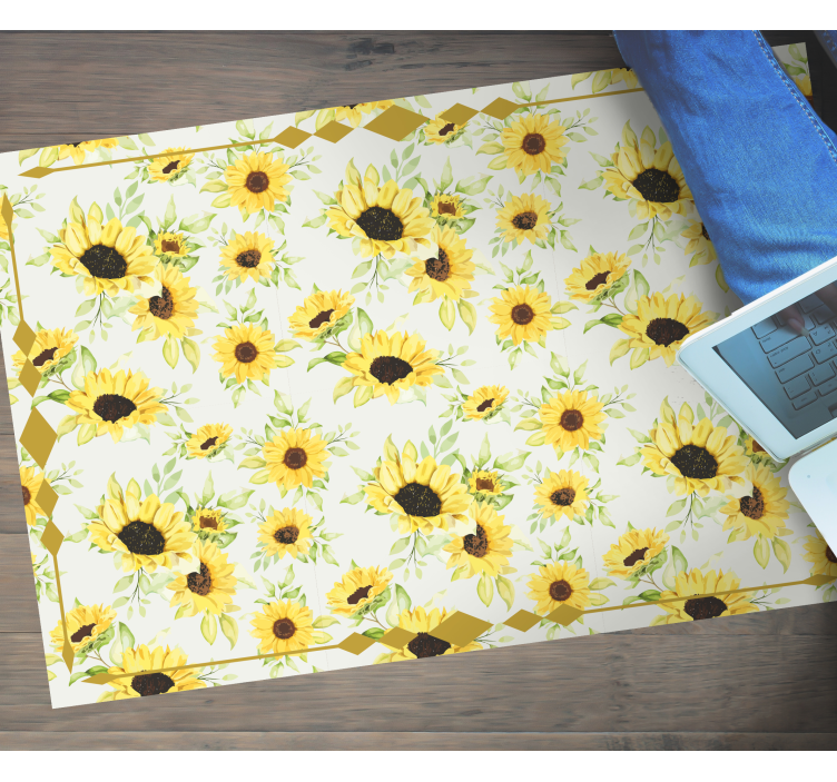 Sunny Floral Motif floral vinyl rug - TenStickers