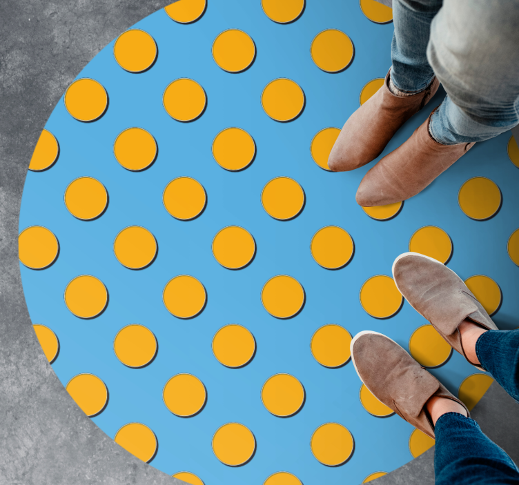 Bright Polka Dots geometric vinyl rug - TenStickers