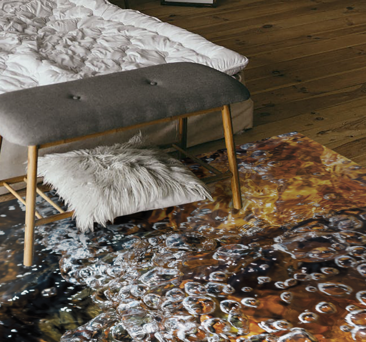 Bubbling water flow textured vinyl rug - TenStickers