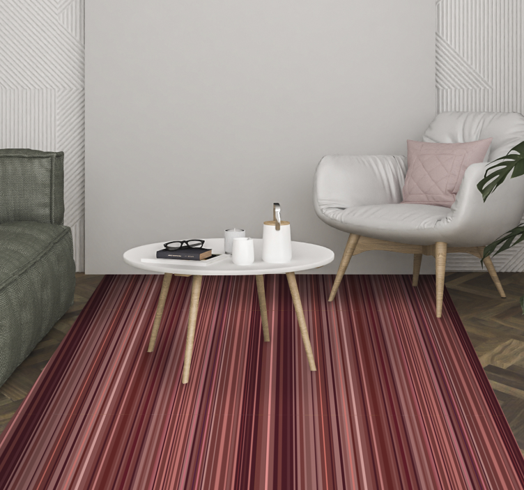Burgundy Stripe striped vinyl rug - TenStickers