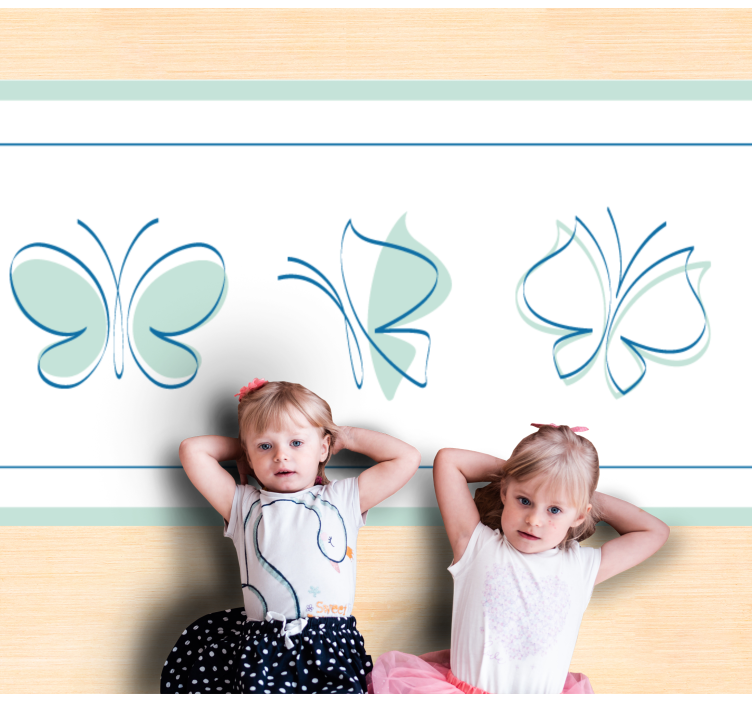 Butterfly Trio Motif animal vinyl rug - TenStickers