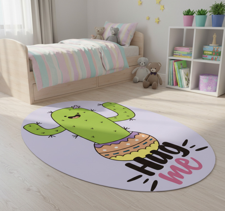 Cactus embracing joy animal vinyl rug - TenStickers