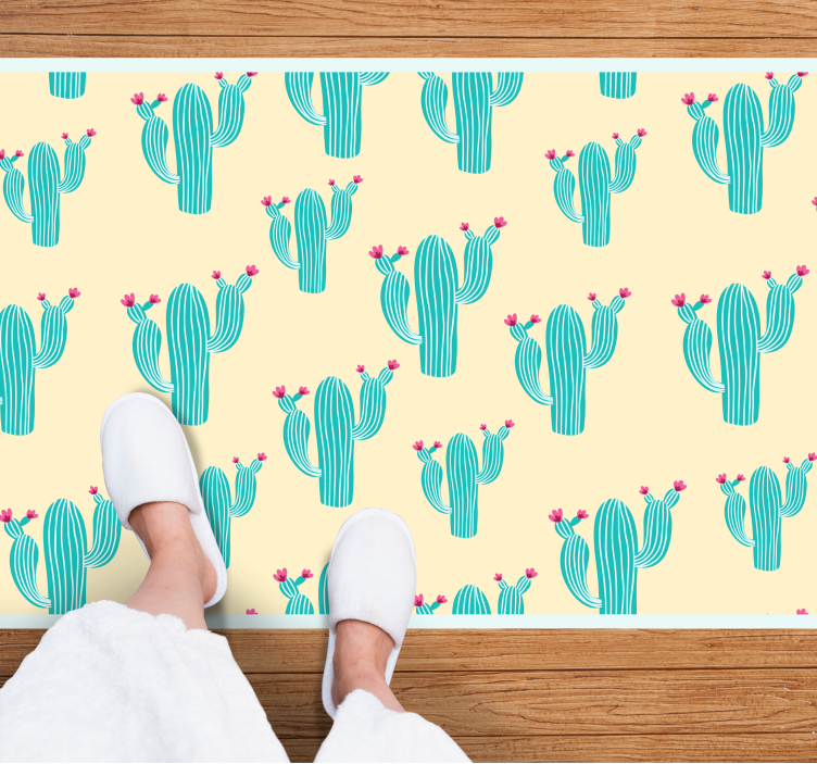 Cactus Motif nature vinyl rug - TenStickers