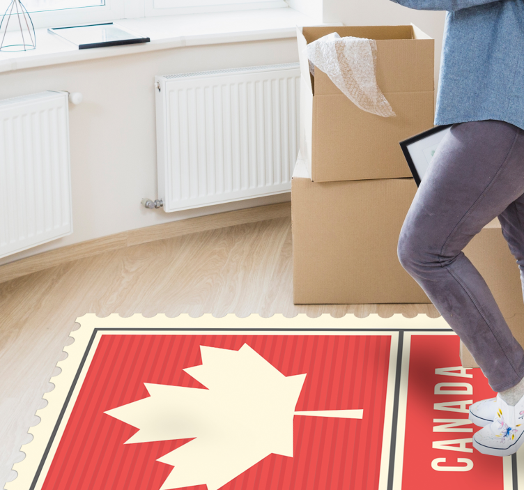 Canada Maple Leaf vintage vinyl rug - TenStickers