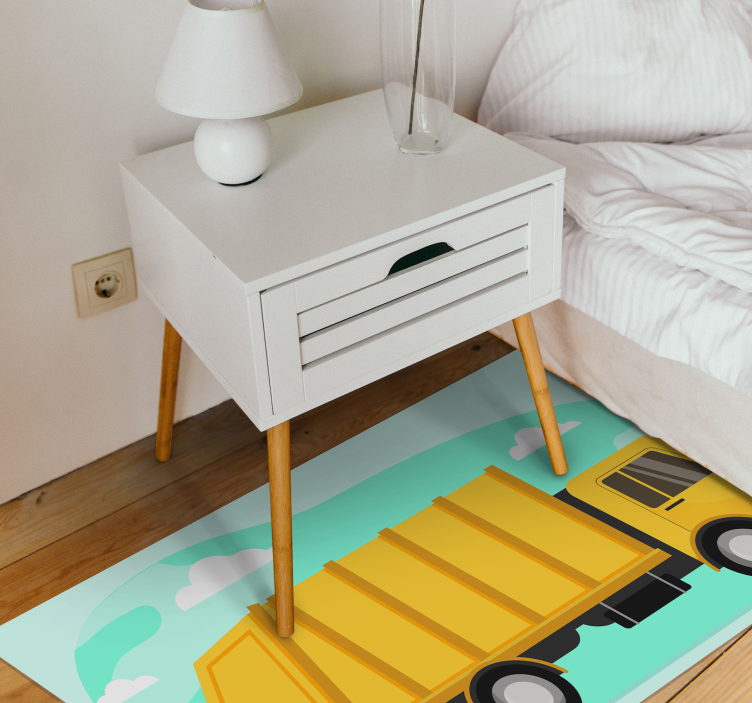 Cartoon Dump Truck kids vinyl rug - TenStickers