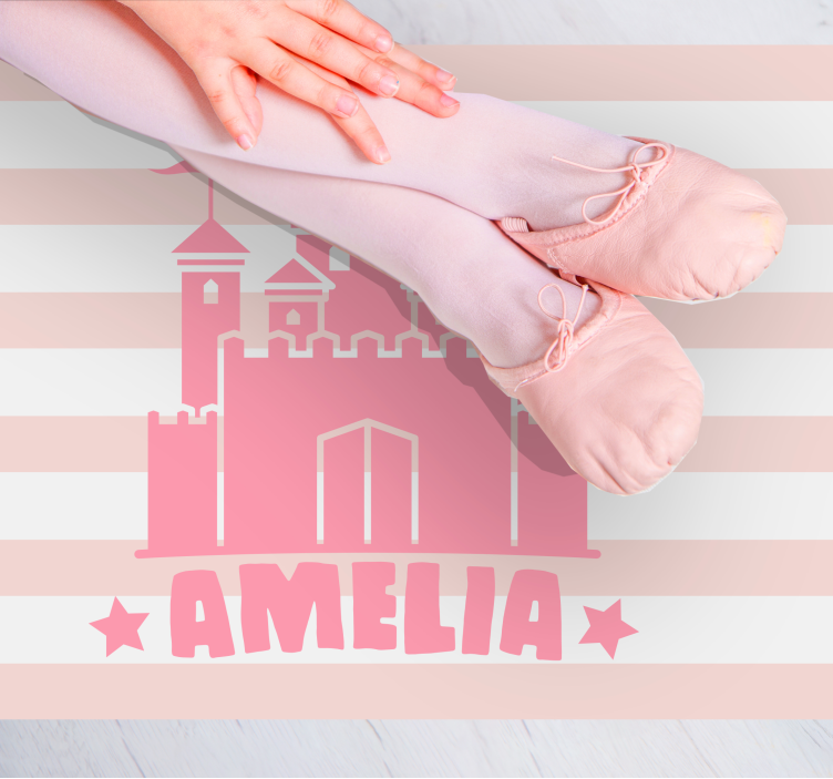 Castle themed custom kids vinyl rug - TenStickers