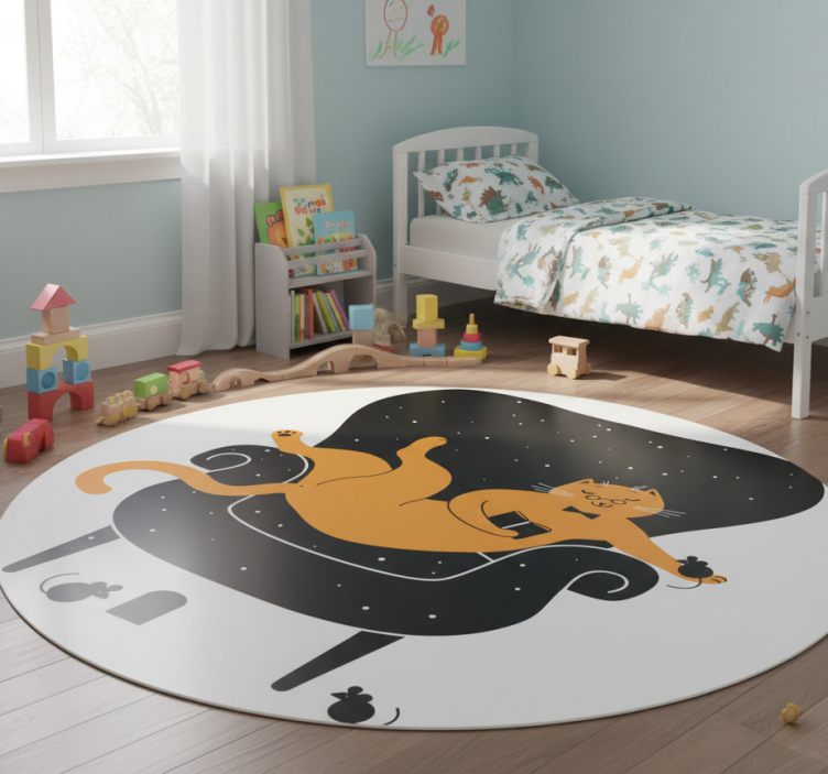 Cat and mouse animal vinyl rug - TenStickers
