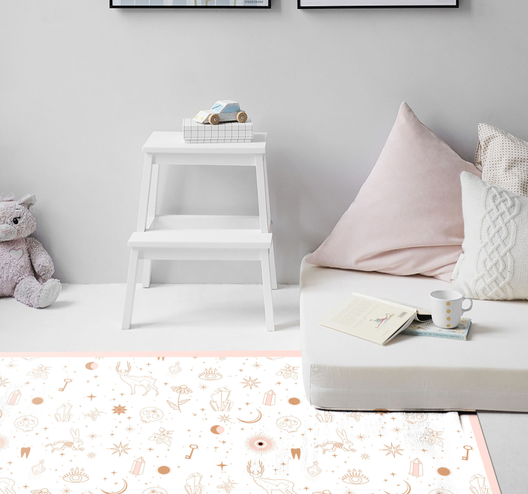 Celestial minimalist design nursery vinyl rug - TenStickers