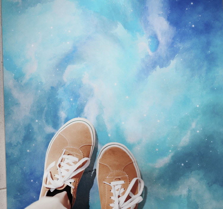 Celestial watercolour textured vinyl rug - TenStickers