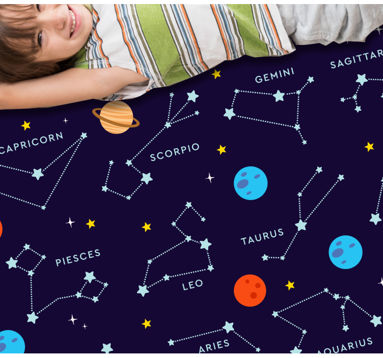 Celestial zodica kids vinyl rug - TenStickers