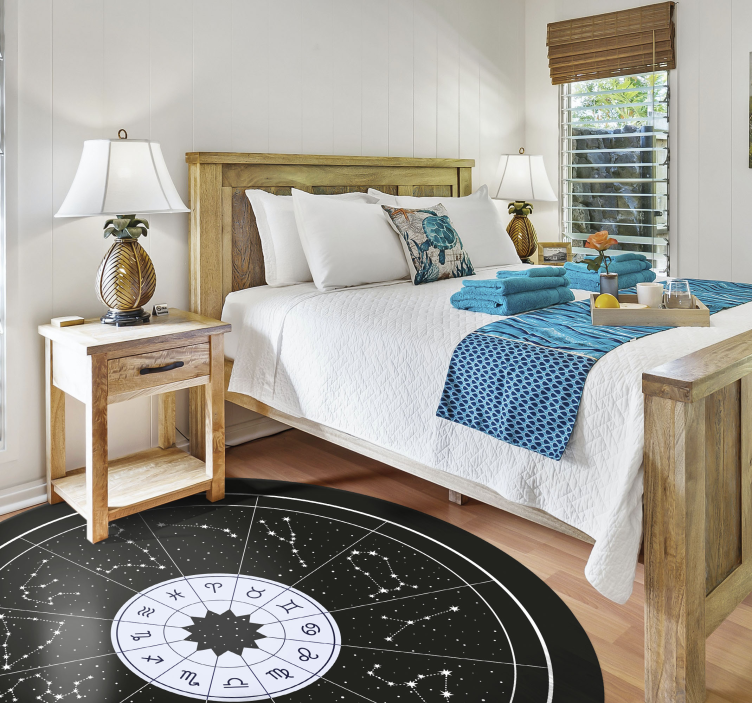 Celestial zodiac bedroom vinyl rug - TenStickers