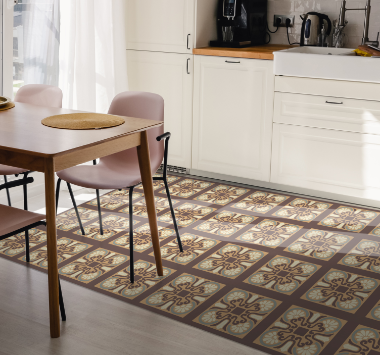 Ceramic Tile Pattern kitchen vinyl rug - TenStickers