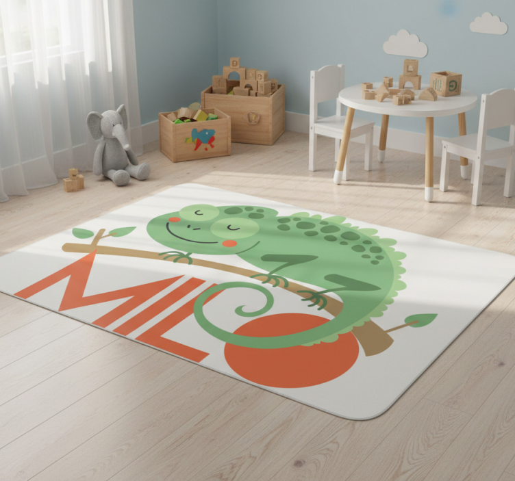 Chameleon personalized animal vinyl rug - TenStickers
