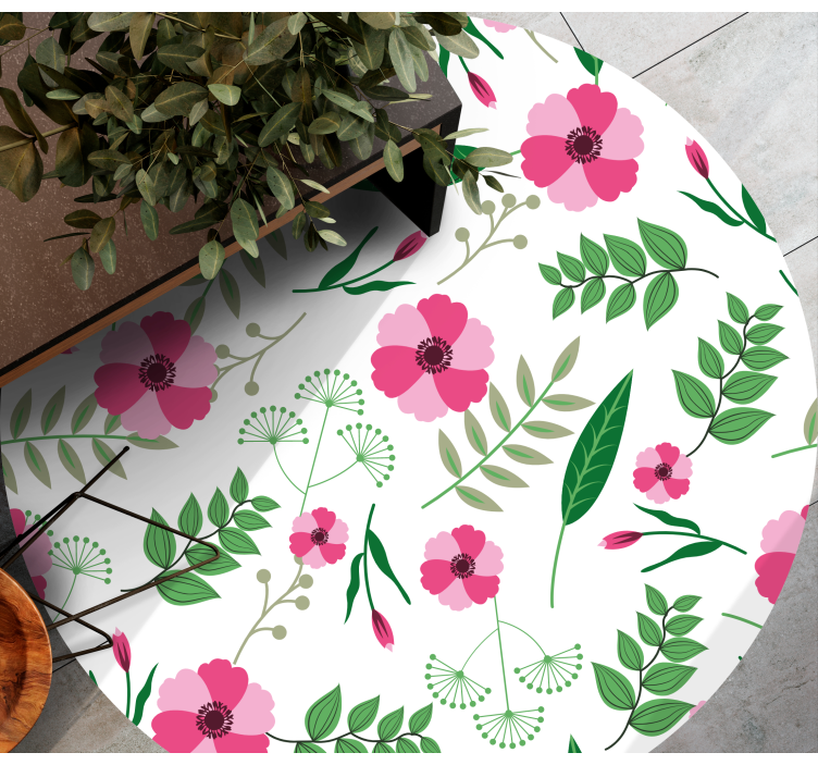 Charming floral pattern floral vinyl rug - TenStickers