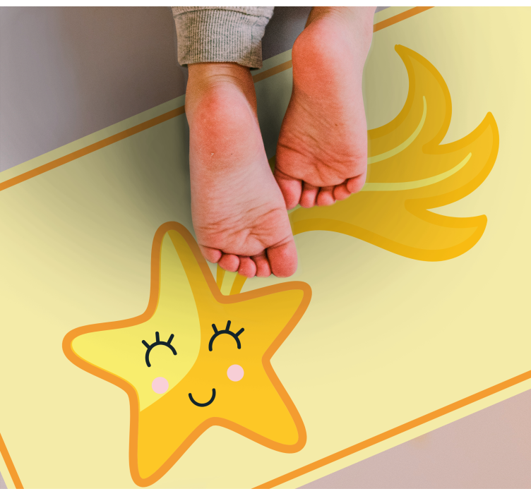 Cheerful Star Design kids vinyl rug - TenStickers
