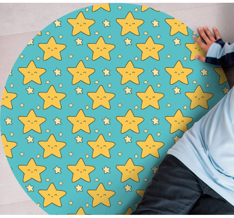 Cheerful Star Pattern kids vinyl rug - TenStickers