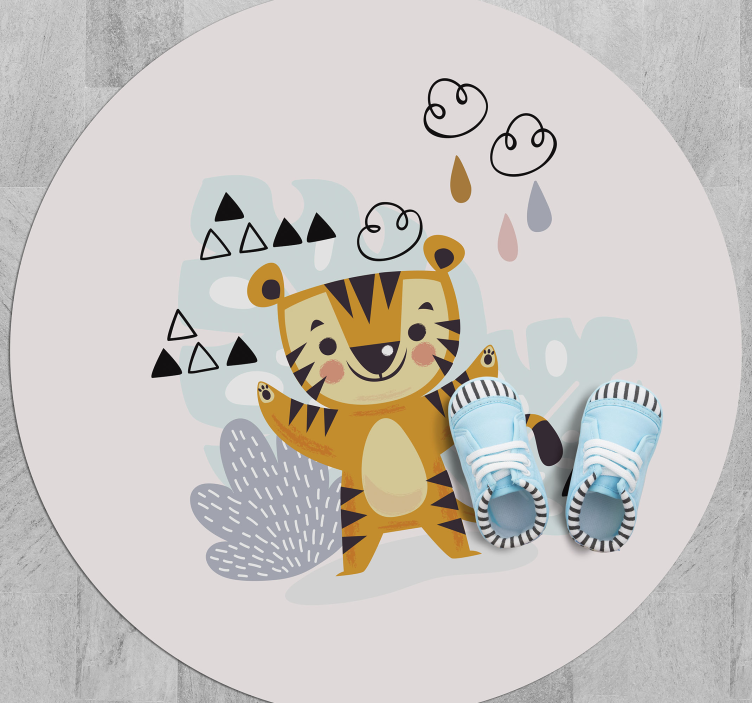Cheerful Tiger nursery vinyl rug - TenStickers