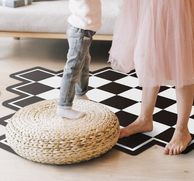Chequered Pattern geometric vinyl rug - TenStickers