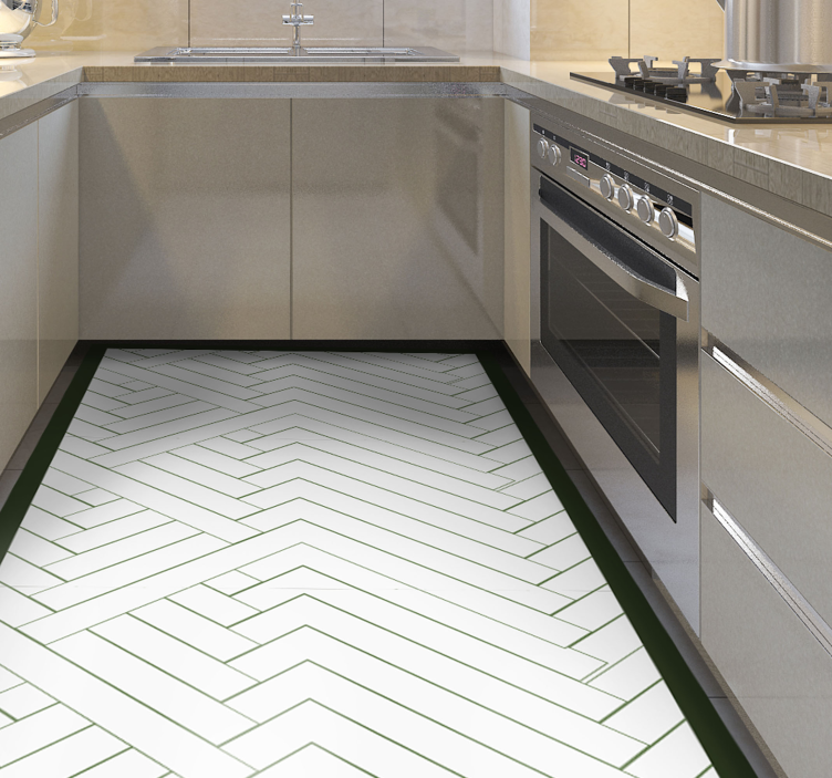 Chevron kitchen runner kitchen vinyl rug - TenStickers