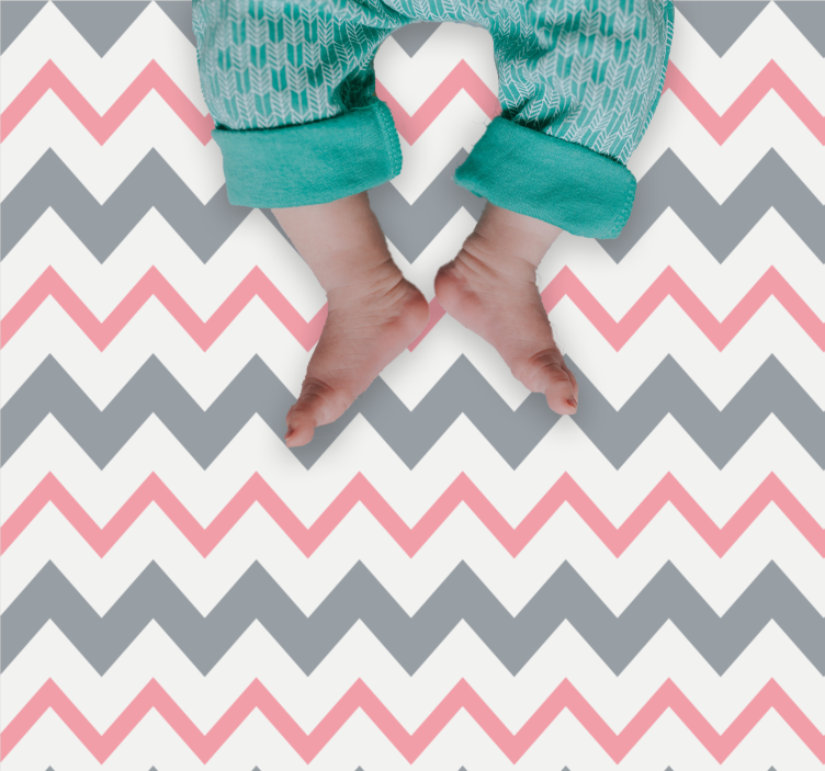 Chevron Pattern Decor kids vinyl rug - TenStickers