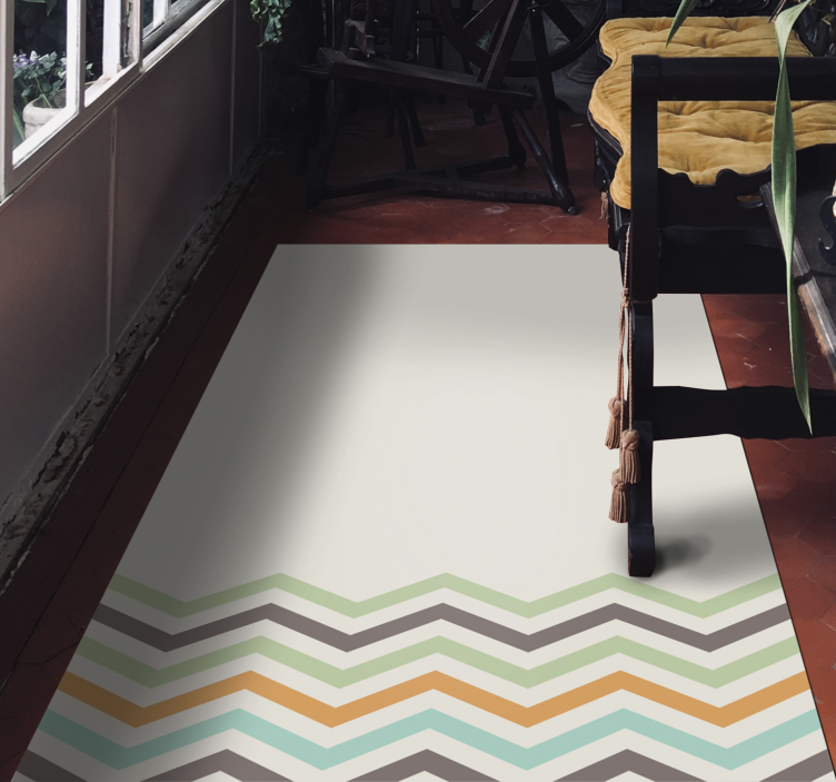 Chevron Pattern Style striped vinyl rug - TenStickers