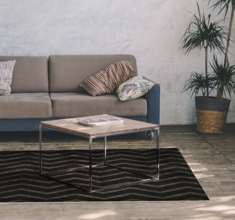 Chevron Stripe Pattern striped vinyl rug - TenStickers