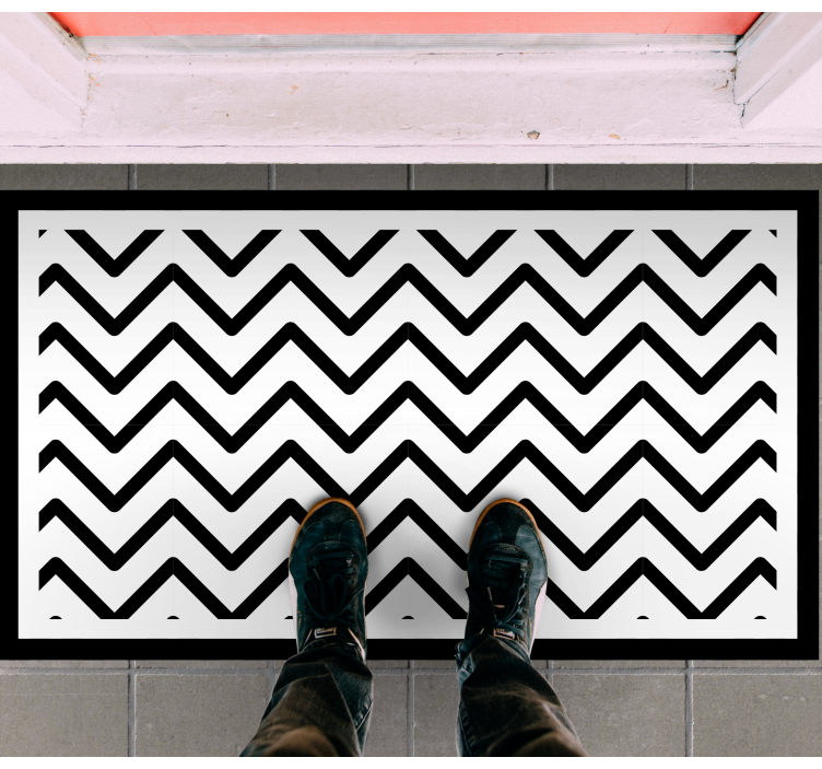 Chevron style entrance hall vinyl rug - TenStickers
