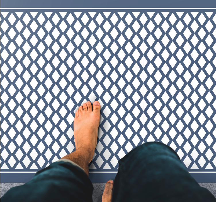 Chic Diamond Motif geometric vinyl rug - TenStickers