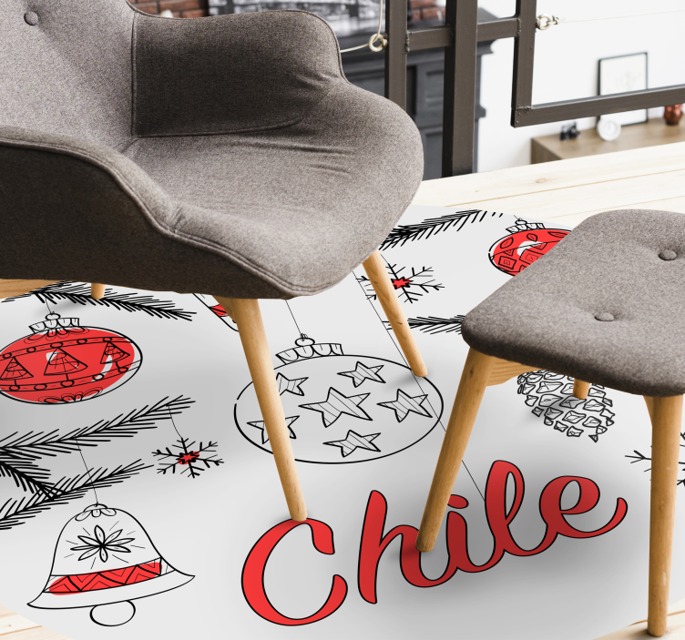 Chile christmas decoration christmas vinyl rug - TenStickers