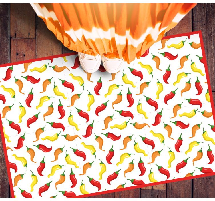 Chili Pepper Concept kids vinyl rug - TenStickers