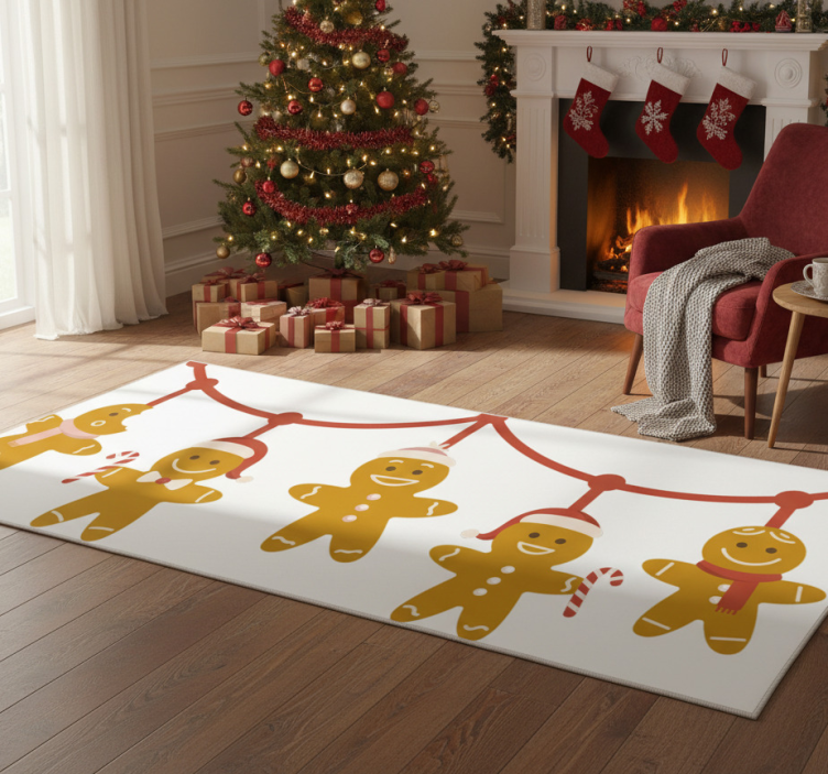 Christmas vinyl rug christmas cookie border rug - TenStickers