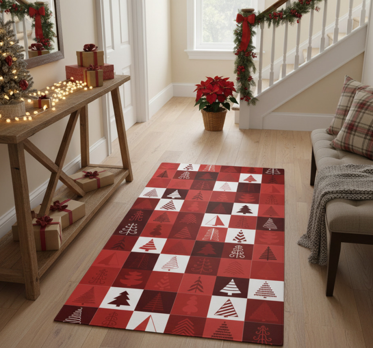 Christmas vinyl rug christmas patchwork design - TenStickers
