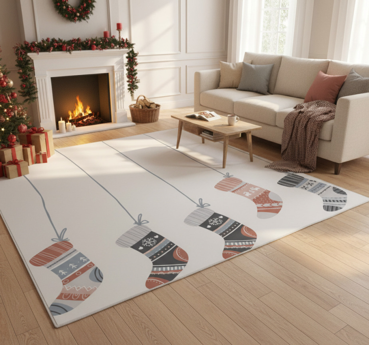 Christmas vinyl rug christmas socks - TenStickers