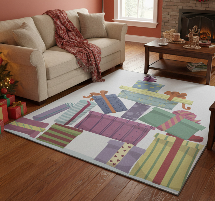 Christmas vinyl rug gift mountain - TenStickers