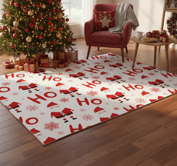 Christmas vinyl rug santa claus hohoho design - TenStickers