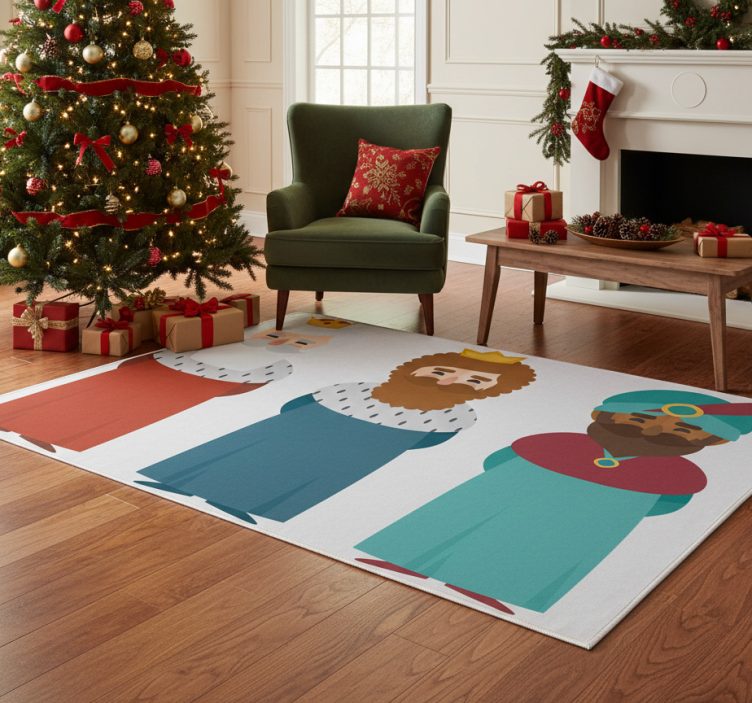 Christmas vinyl rug three kings - TenStickers