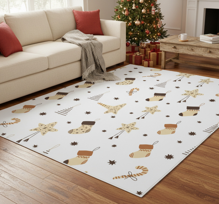 Christmas vinyl rug with glittered xmas gifts pattern - TenStickers