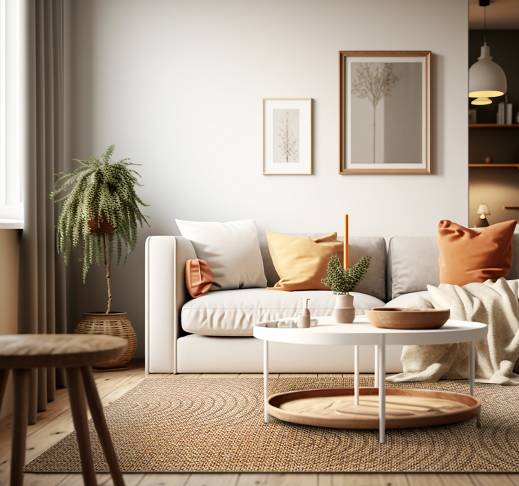 Brown Circle Pattern Vinyl Rug - TenStickers