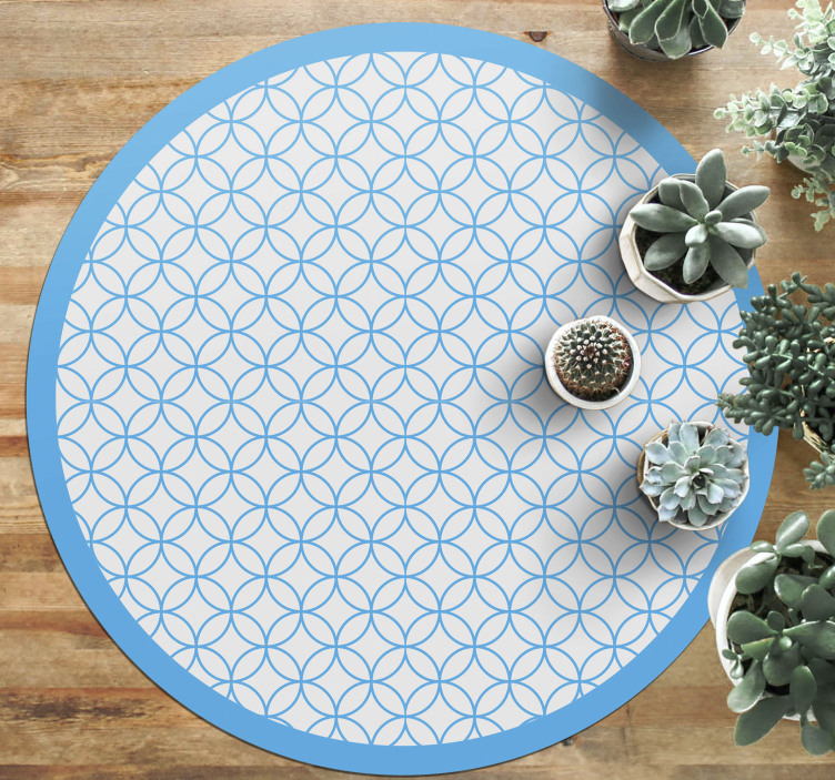 Circular blue elegant pattern geometric vinyl rug - TenStickers