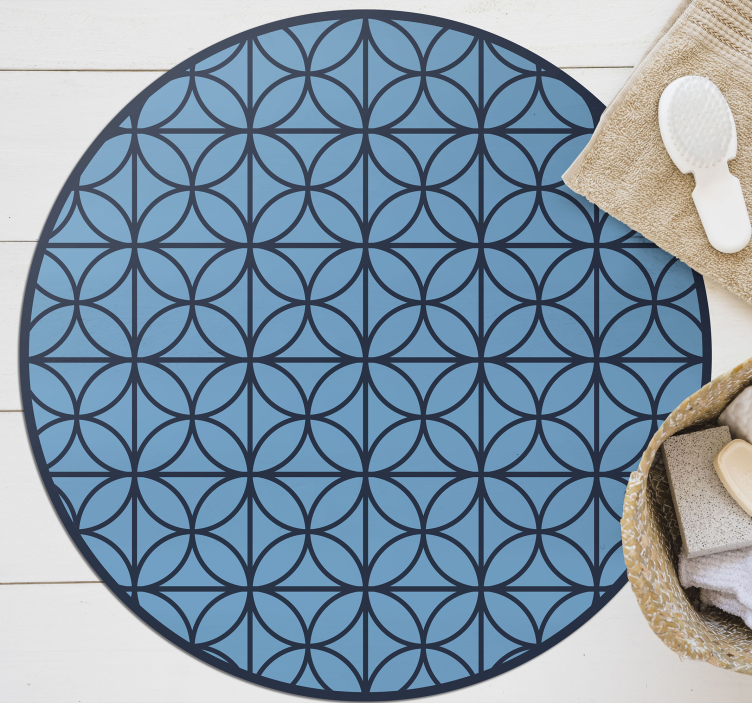 Circular geometric geometric vinyl rug - TenStickers