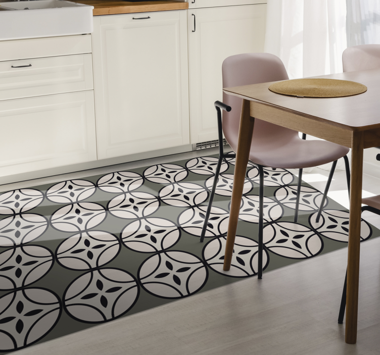 Circular harmony kitchen vinyl rug - TenStickers