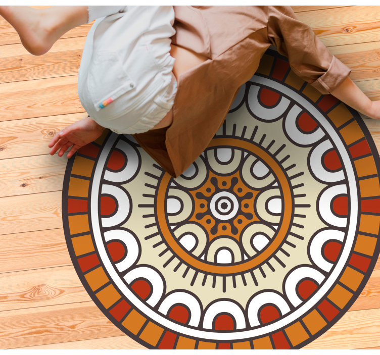 Circular Patterned Motif mandala vinyl rug - TenStickers