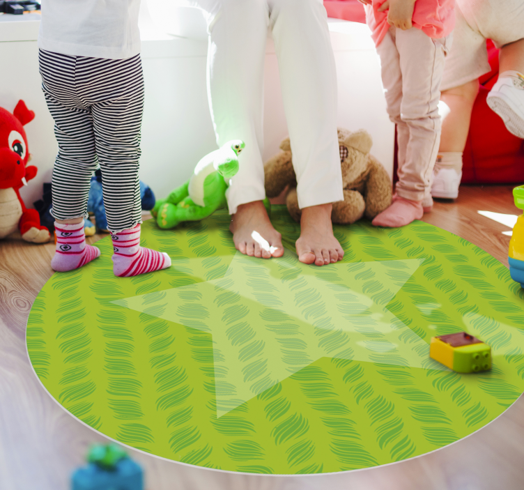 Circular Star Pattern kids vinyl rug - TenStickers