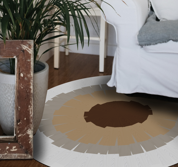 Circular trunk design wood effect vinyl rug - TenStickers