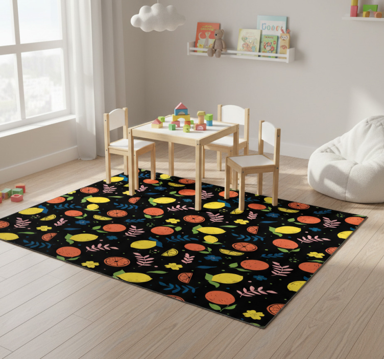 Citrus fruits with leaves animal vinyl rug - TenStickers