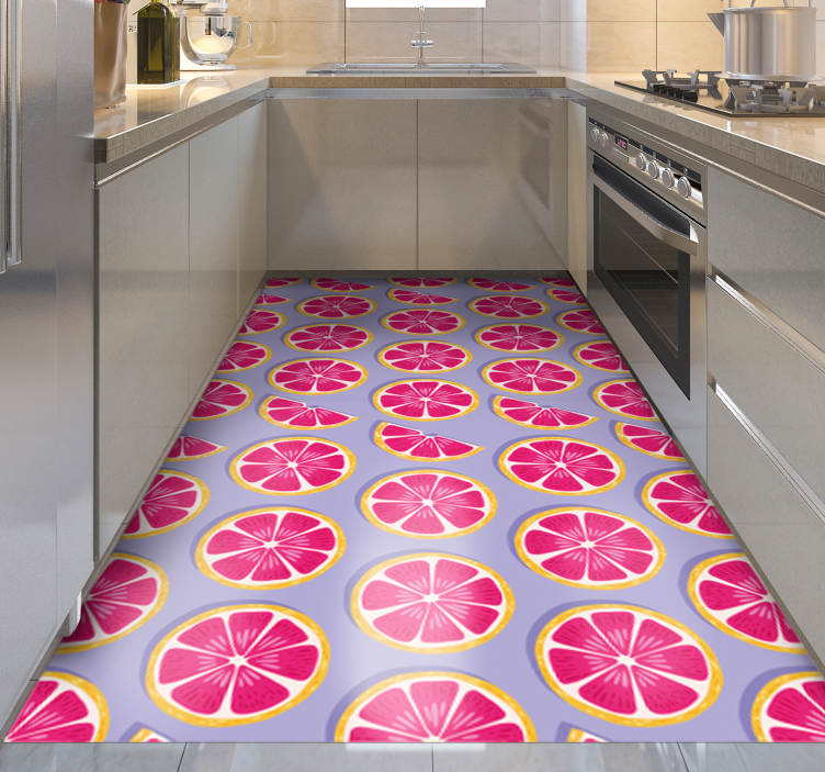 Citrus slice concept kitchen vinyl rug - TenStickers