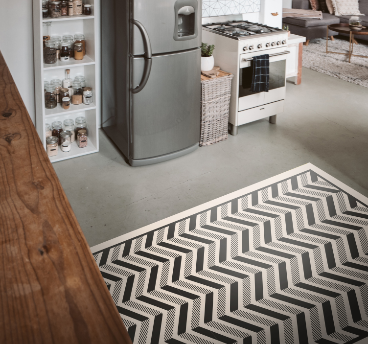 Classic chevron motif geometric vinyl rug - TenStickers