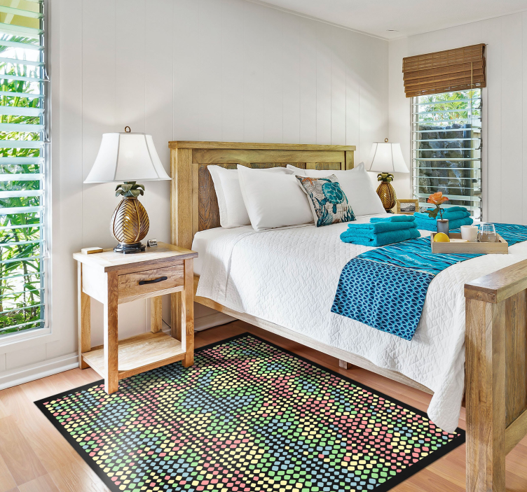 Colorful Circle Pattern textured vinyl rug - TenStickers